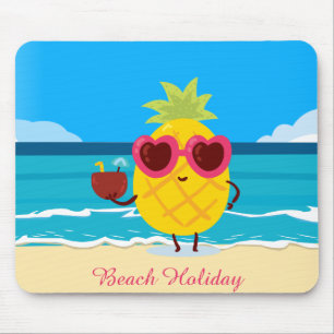 Pineapple fruit on Beach Holiday Cute Colourful Mouse Mat