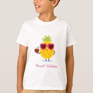 Pineapple fruit on Beach Holiday Cute Colourful T-Shirt