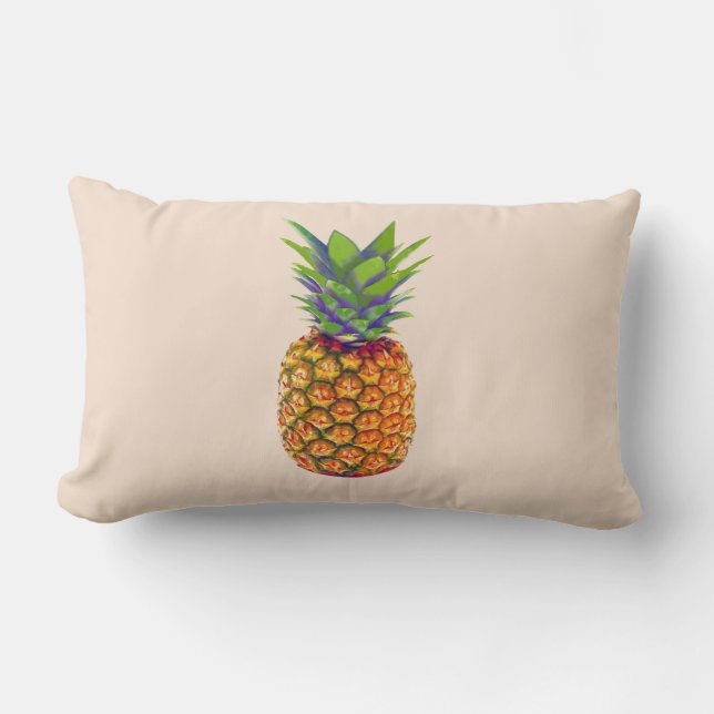 Pineapple Fruit on Light Beige Lumbar Cushion (Front)