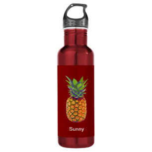 Pineapple Fruit on Red 710 Ml Water Bottle