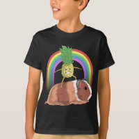 Pineapple Fruit Riding Guinea Pig Rainbow Cute Mag