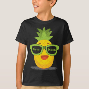 Pineapple Fruit Sunglasses Aloha Beaches Hawaii -  T-Shirt