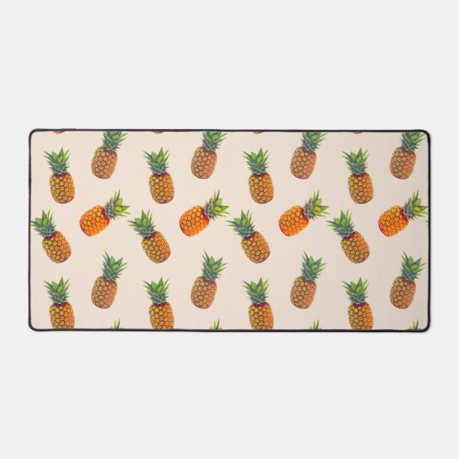 Pineapple Fruits on Light Champagne Beige Desk Mat (Front)