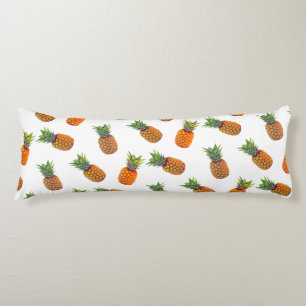 Pineapple Fruits on White Body Cushion