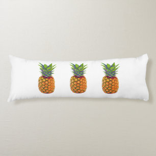 Pineapple Fruits on White Body Cushion