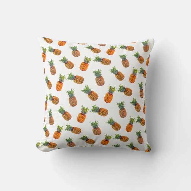 Pineapple Fruits on White Cushion (Front)