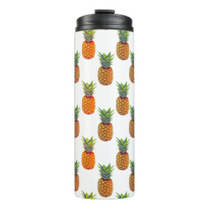 Pineapple Fruits on White Thermal Tumbler