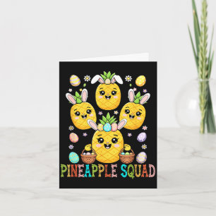 Pineapple funny squad easter bunny hunting card