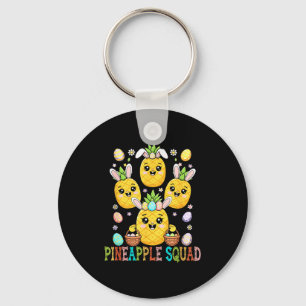 Pineapple funny squad easter bunny hunting key ring