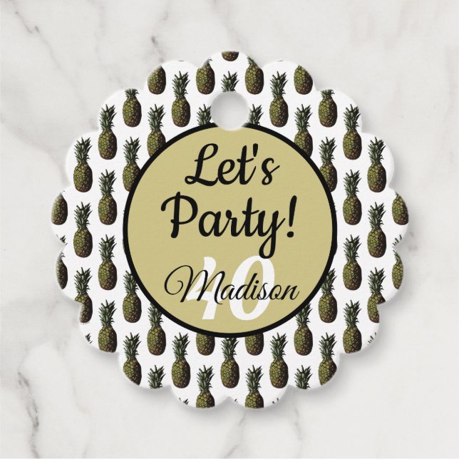 Pineapple Gift / Favour Tag - Personalised Option (Front)