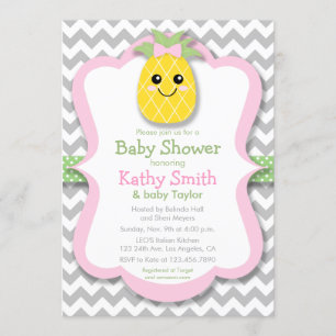 Pineapple Girl Baby Shower Invitations