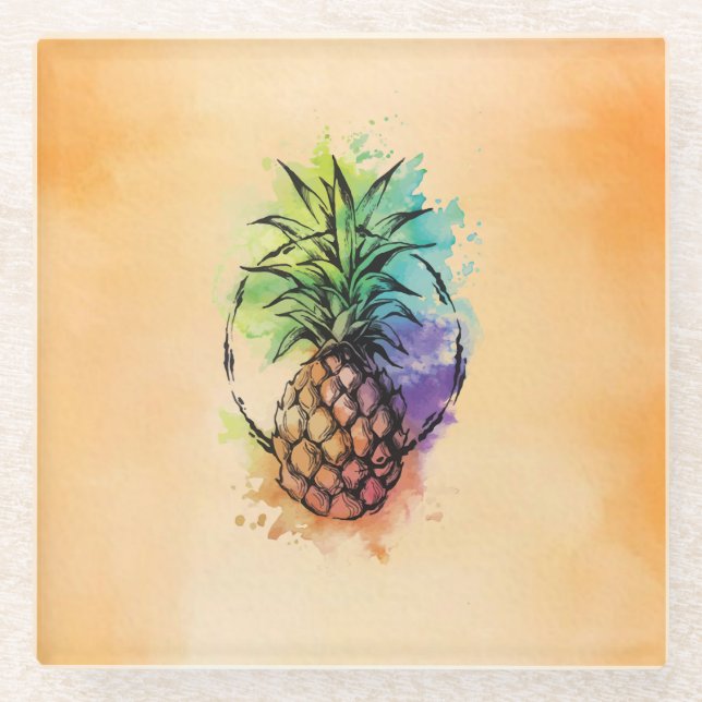 Pineapple Glass Coaster (Front)