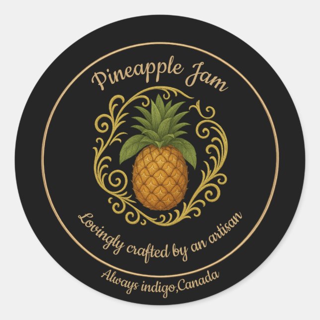 Pineapple Glow – Artisan Jam Label (Front)