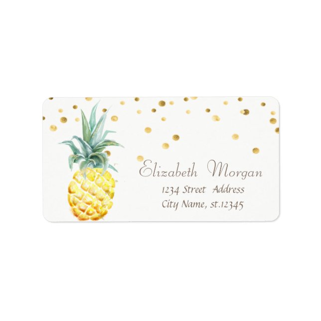 Pineapple Gold Foil Confetti Label (Front)