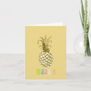 Pineapple Gold Mahalo ID239 Thank You Card