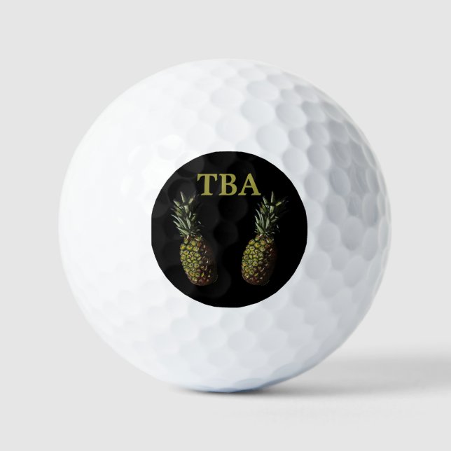 Pineapple Golf Balls - Optional Personalisation (Front)