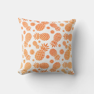 Pineapple graphic with flowers tropical pillow