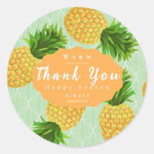 Pineapple Green Classic Round Sticker
