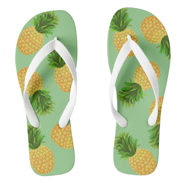 Pineapple Green Flip Flops (Footbed)