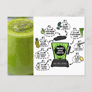 Pineapple Green Smoothie Recipe Postcard
