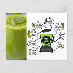 Pineapple Green Smoothie Recipe Postcard