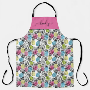 Pineapple Grunge Palms Apron
