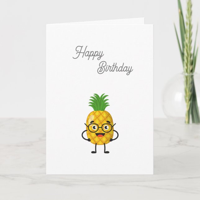Pineapple Happy Birthday Card (Front)