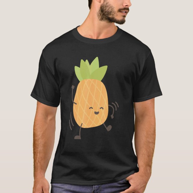Pineapple Happy Dancing Summer T-Shirt (Front)
