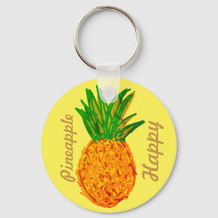 Pineapple happy key ring