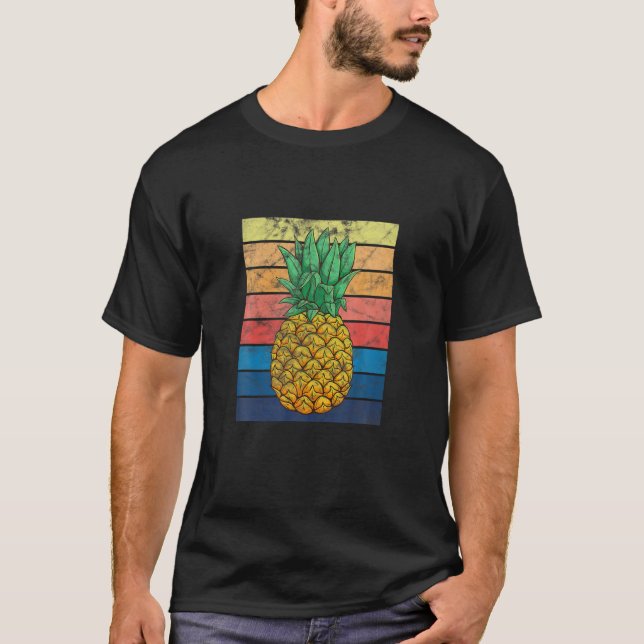 Pineapple Hawaii Aloha Hawaiian Tropical Fruit Vin T-Shirt (Front)