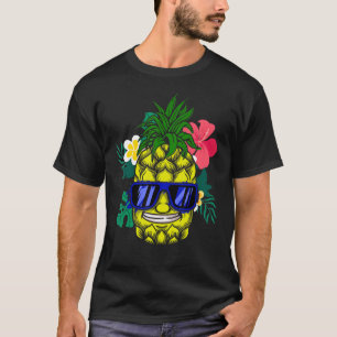 Pineapple Hawaiian Aloha Tropical Honolulu Women M T-Shirt
