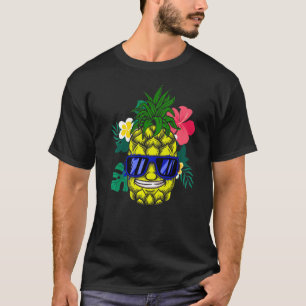 Pineapple Hawaiian Aloha Tropical Honolulu Women M T-Shirt
