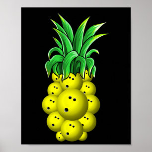 Pineapple Hawaiian Bowling T Shirt Aloha Beach Gif Poster