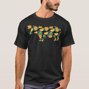 Pineapple Hawaiian Hippopotamus Girl Women Men Pri T-Shirt