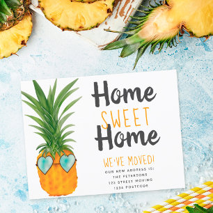 pineapple hear thome sweet home moving announcement postcard