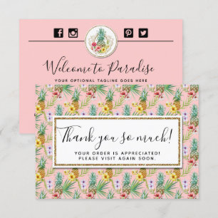 Pineapple & Hibiscus Watercolor Thank You Card