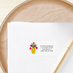 Pineapple Holiday Party Christmas Label<br><div class="desc">Modern and cheerful these return address labels are decorated with a watercolor of a pineapple decorated like a Christmas tree in yellow,  red and green.
Customize them with your family name and address.</div>