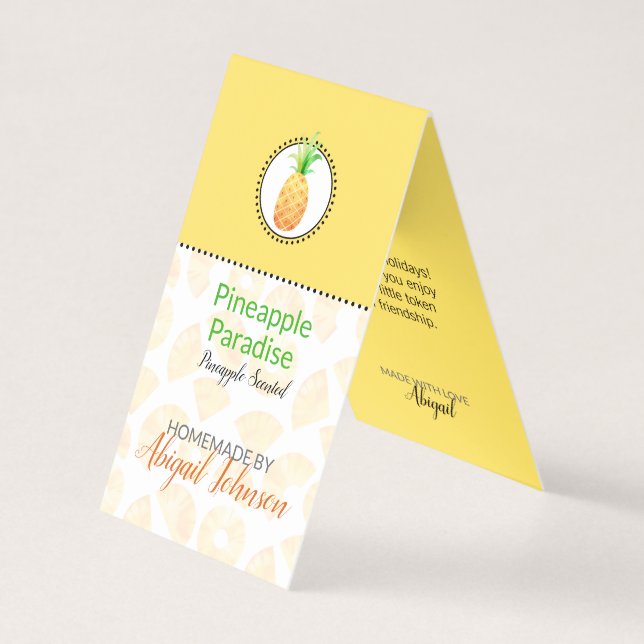Pineapple Homemade Bath & Body Label | Tag (Front)
