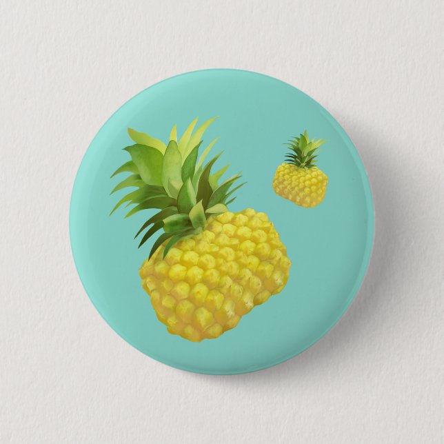 Pineapple Illustration 6 Cm Round Badge (Front)