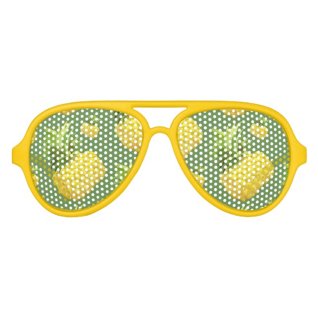 Pineapple Illustration Aviator Sunglasses (Front)