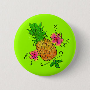 Pineapple Illustration Button