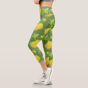 Pineapple Illustration Capri Leggings