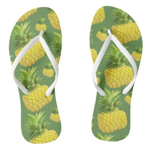 Pineapple Illustration Flip Flops