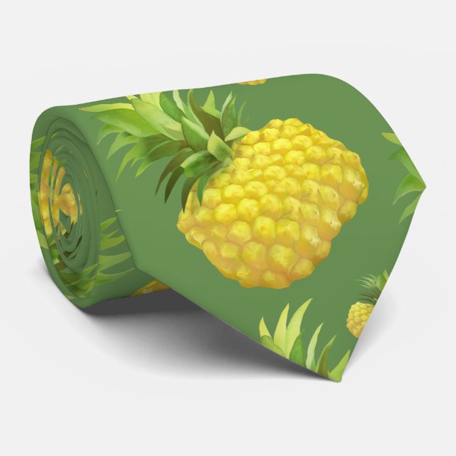 Pineapple Illustration Tie (Rolled)