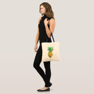 Pineapple Illustration Tropical Design Tote Bag