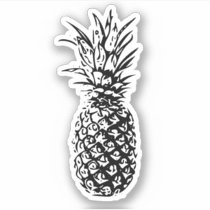 pineapple in black and white clear or white decal