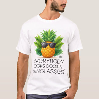 Pineapple in Sunglasses - International Fruit Day T-Shirt