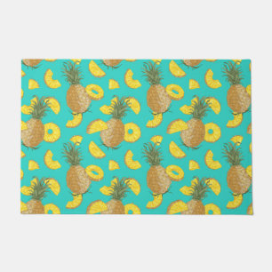 Pineapple In Turquoise Colour Doormat