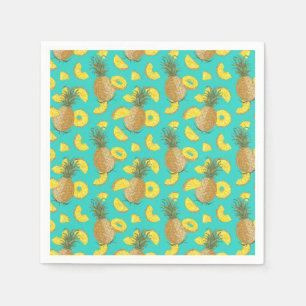 Pineapple In Turquoise Colour Napkin
