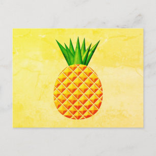 Pineapple In Yellow And Green Postcard